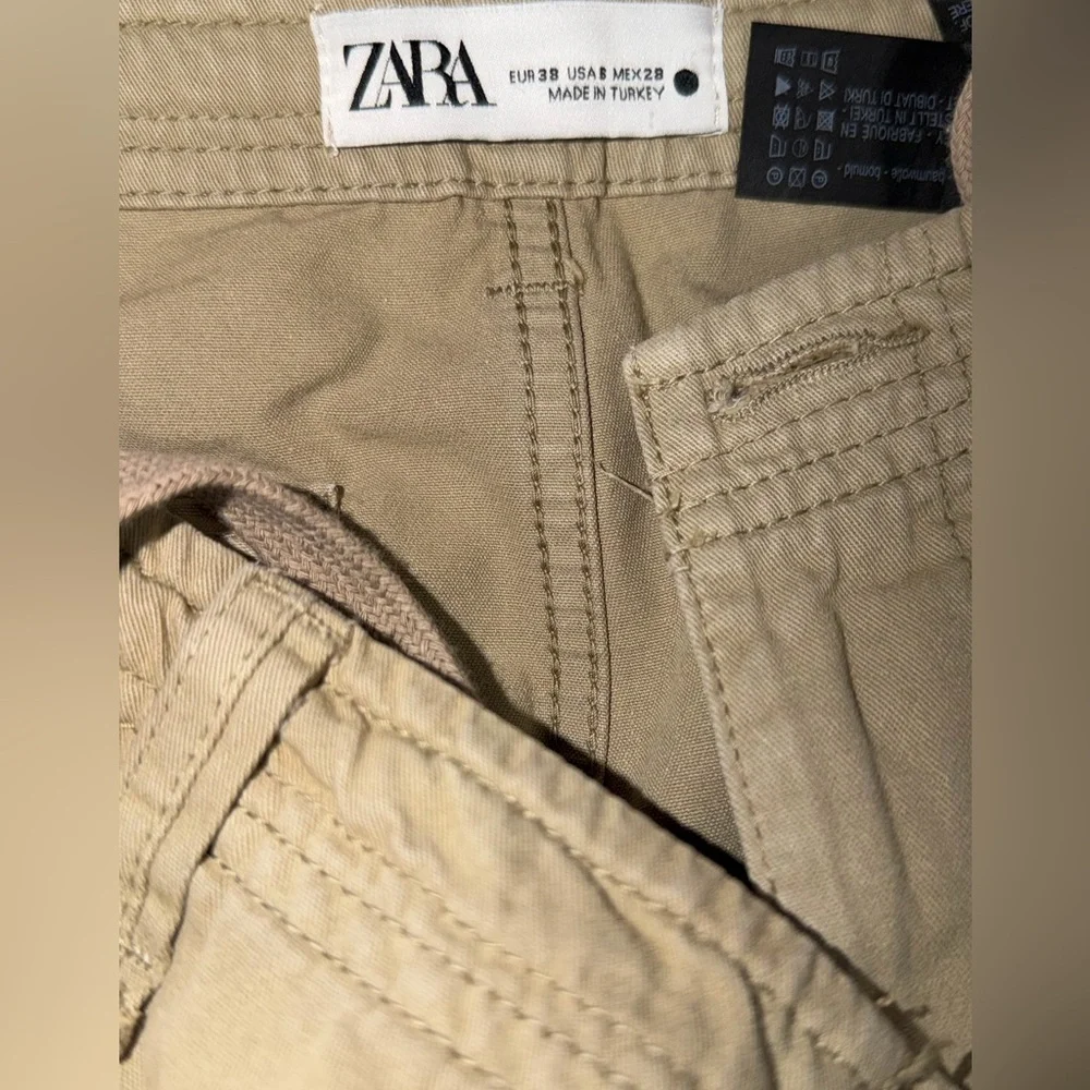 Zara Khaki Cargo Shorts Women Size 6